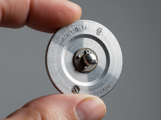 精密工业陶瓷部件特写，圆形陶瓷盘表面光滑，金属光泽反射，白色背景